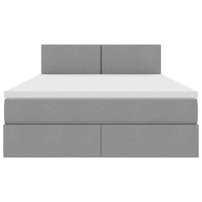 Letto con contenitore e materasso Grigio chiaro 140 x 200 cm
