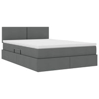 Letto con contenitore e materasso Grigio scuro 140 x 200 cm