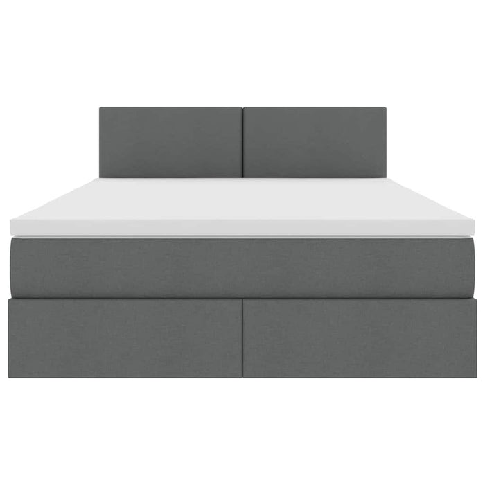 Letto con contenitore e materasso Grigio scuro 140 x 200 cm