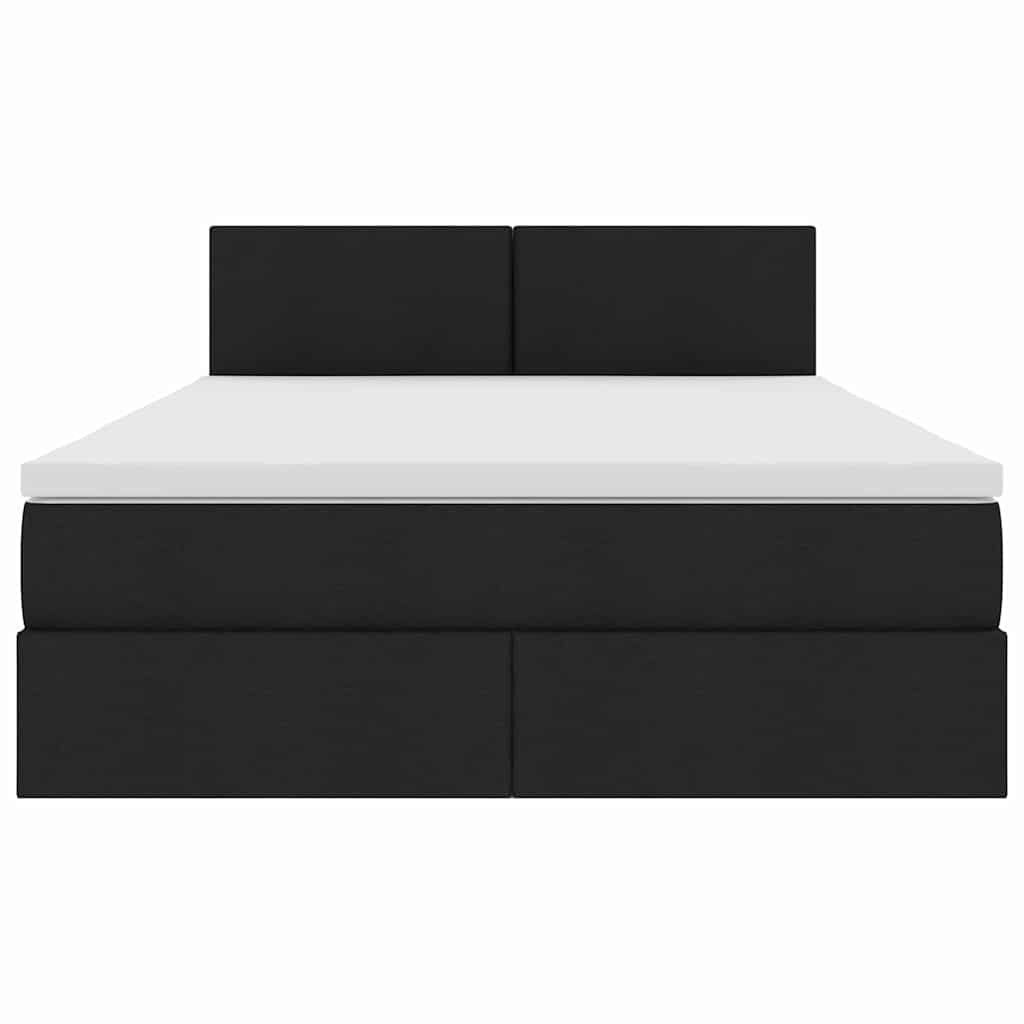 Letto con contenitore e materasso Nero 140 x 200 cm
