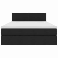 Letto con contenitore e materasso Nero 140 x 200 cm