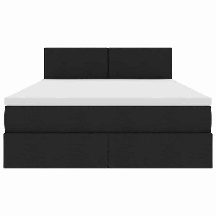 Letto con contenitore e materasso Nero 140 x 200 cm