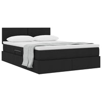 Letto con contenitore e materasso Nero 140 x 200 cm
