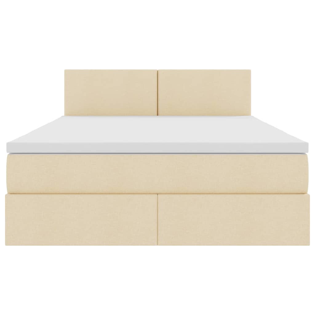 Letto con contenitore e materasso Crema 140 x 200 cm