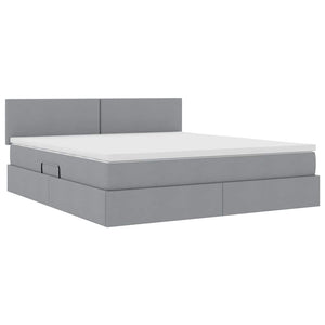 Letto con contenitore e materasso Grigio chiaro 160 x 200 cm 3370455