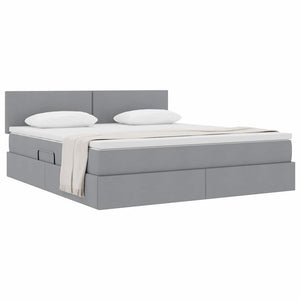 Letto con contenitore e materasso Grigio chiaro 160 x 200 cm 3370455