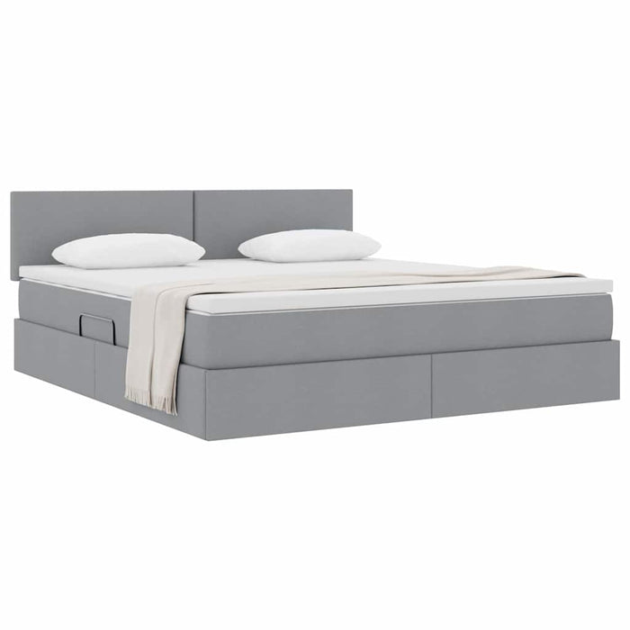 Letto con contenitore e materasso Grigio chiaro 160 x 200 cm 3370455