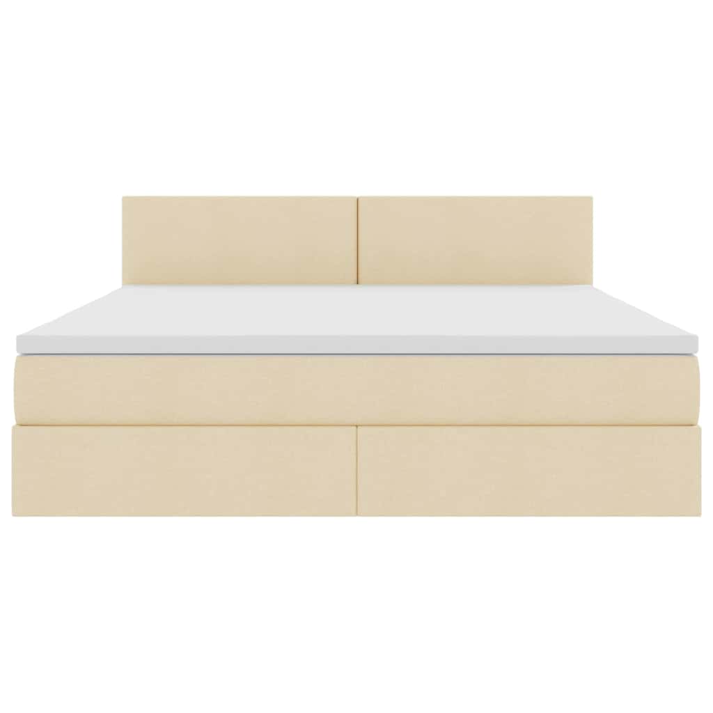 Letto con contenitore e materasso Crema 160 x 200 cm