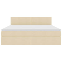 Letto con contenitore e materasso Crema 160 x 200 cm