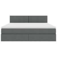 Letto con contenitore e materasso Grigio scuro 180 x 200 cm