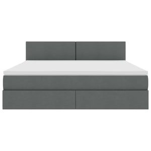 Letto con contenitore e materasso Grigio scuro 180 x 200 cm