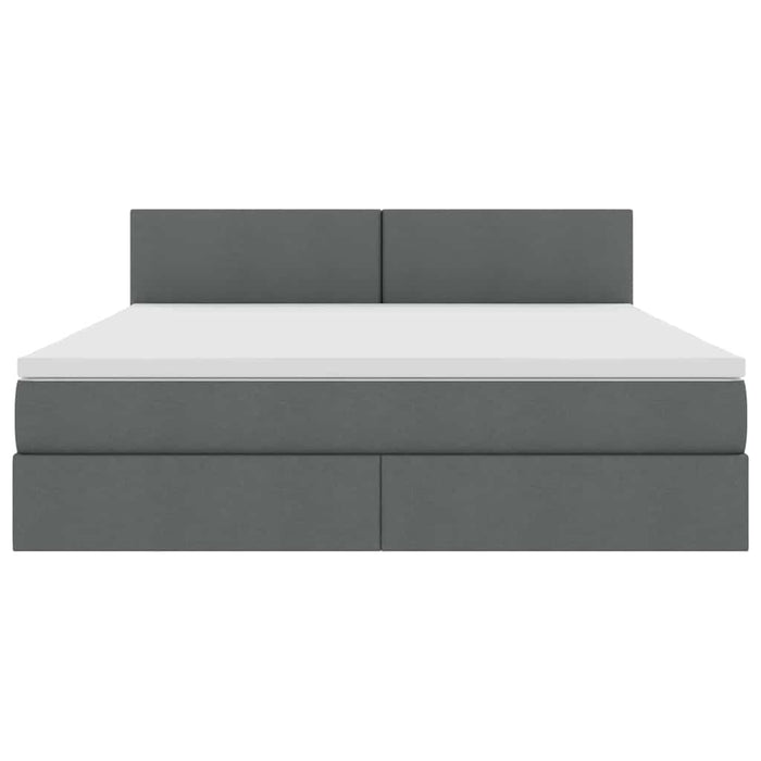 Letto con contenitore e materasso Grigio scuro 180 x 200 cm