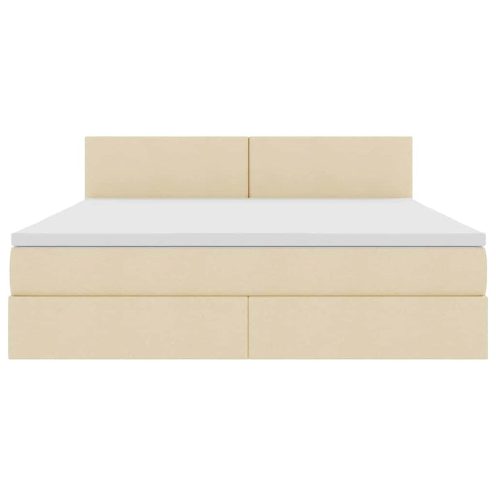 Letto con contenitore e materasso Crema 180 x 200 cm