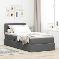 Letto con contenitore e materasso Grigio scuro 90 x 200 cm 3370483