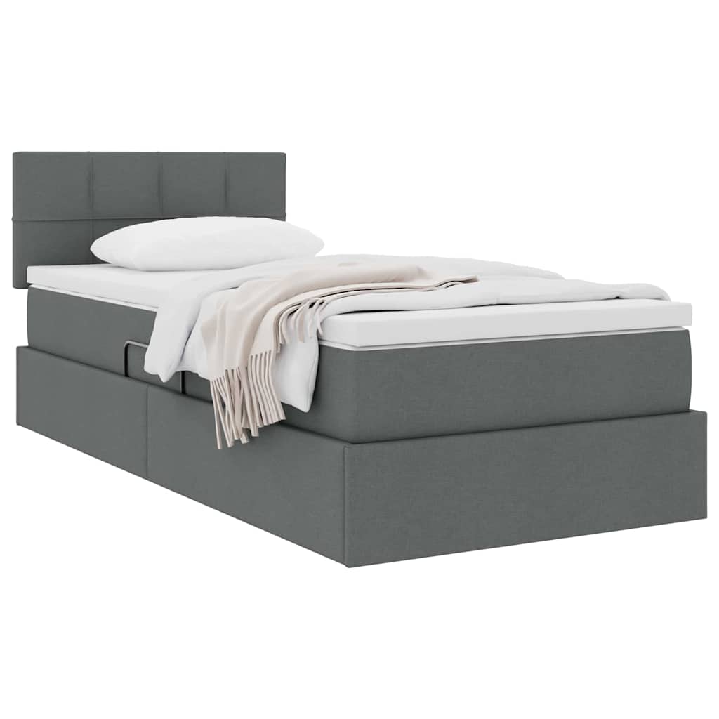 Letto con contenitore e materasso Grigio scuro 90 x 200 cm 3370483