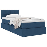 Letto con contenitore e materasso con materasso Blu 90 x 200 cm 3370487