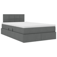 Letto con contenitore e materasso Grigio scuro 120 x 190 cm