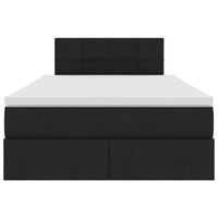 Letto con contenitore e materasso Nero 120 x 190 cm