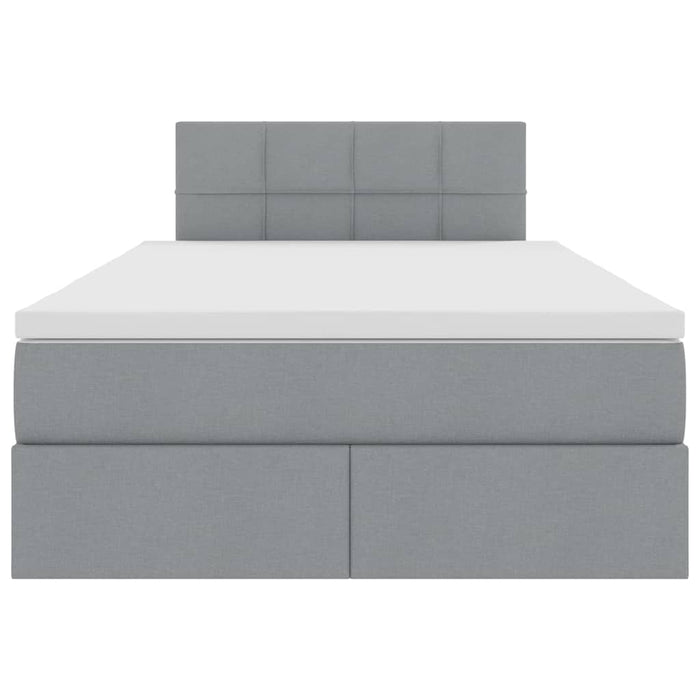 Letto con contenitore e materasso Grigio chiaro 120 x 200 cm