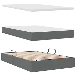 Letto con contenitore e materasso Grigio scuro 120 x 200 cm