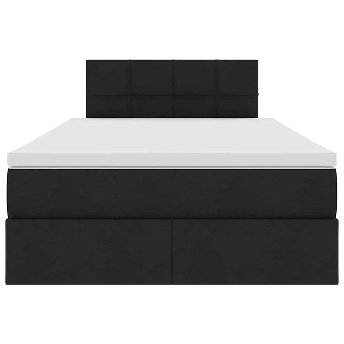 Letto con contenitore e materasso Nero 120 x 200 cm