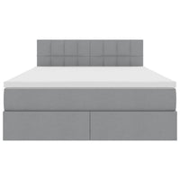 Letto con contenitore e materasso Grigio chiaro 140 x 190 cm