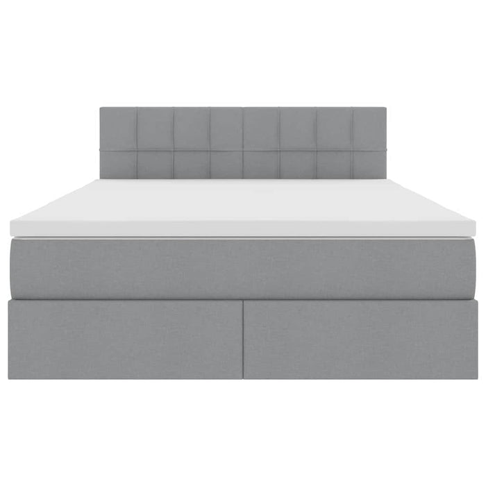 Letto con contenitore e materasso Grigio chiaro 140 x 190 cm