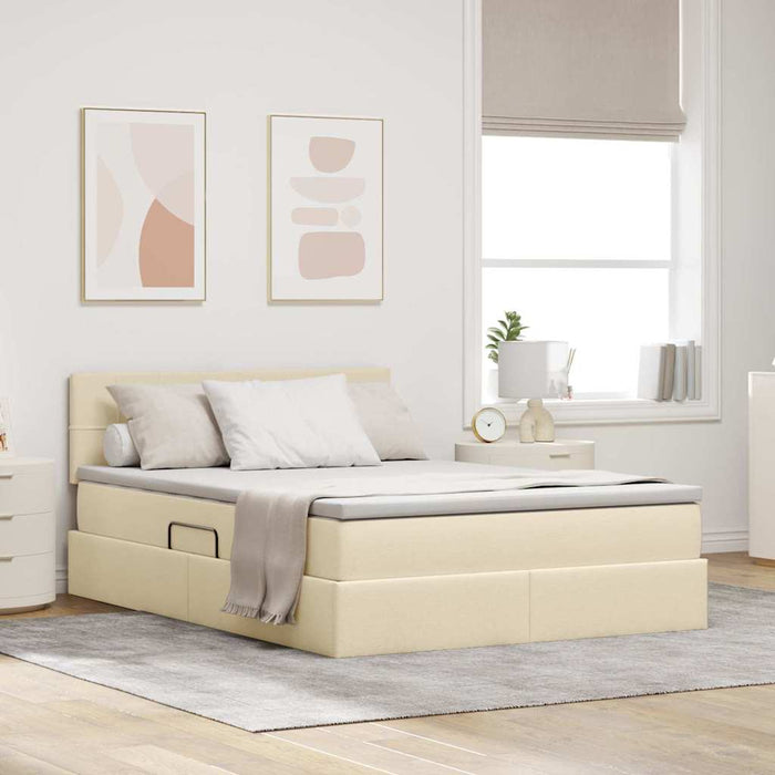 Letto con contenitore e materasso Crema 140 x 190 cm 3370510