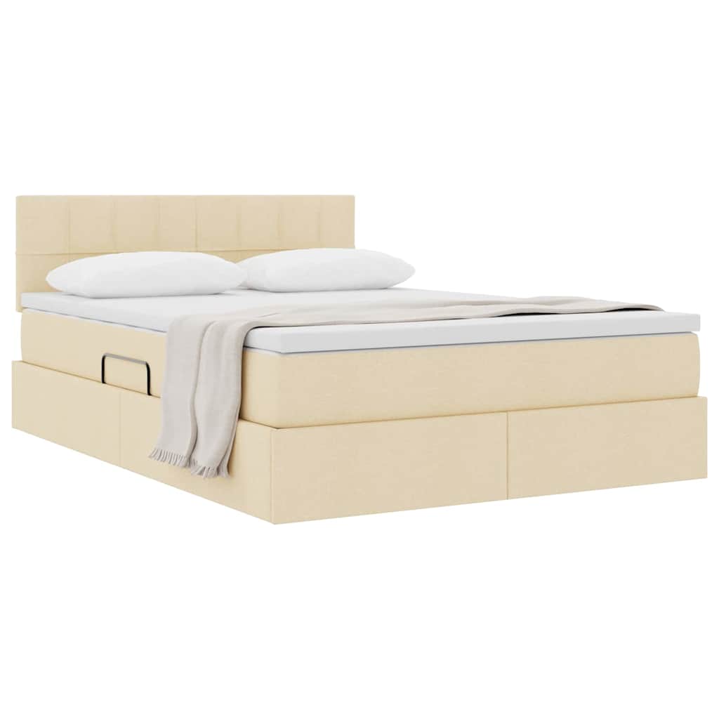 Letto con contenitore e materasso Crema 140 x 190 cm 3370510
