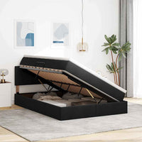 Letto con contenitore e materasso Nero 120 x 200 cm