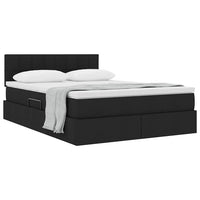 Letto con contenitore e materasso Nero 120 x 200 cm