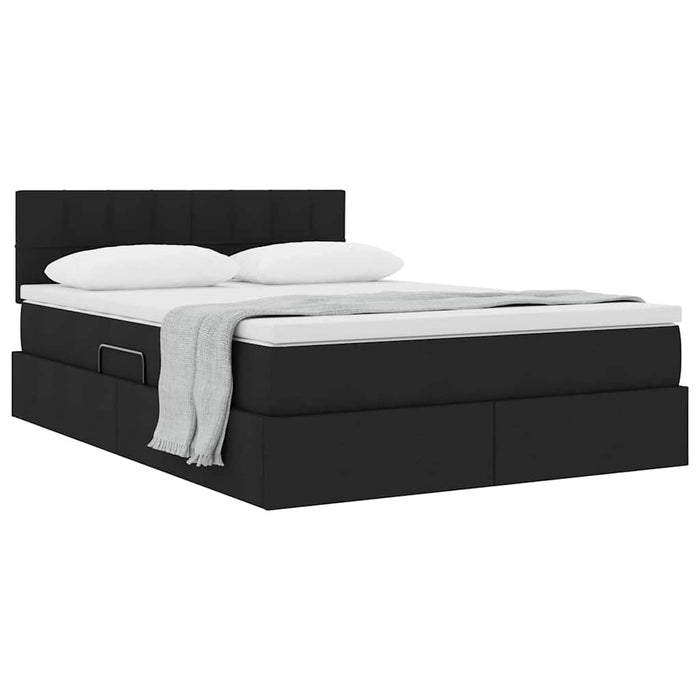 Letto con contenitore e materasso Nero 120 x 200 cm