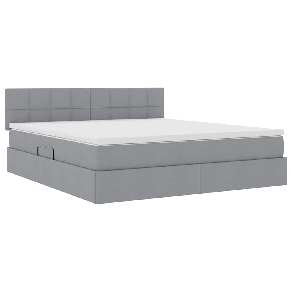 Letto con contenitore e materasso Grigio chiaro 160 x 200 cm