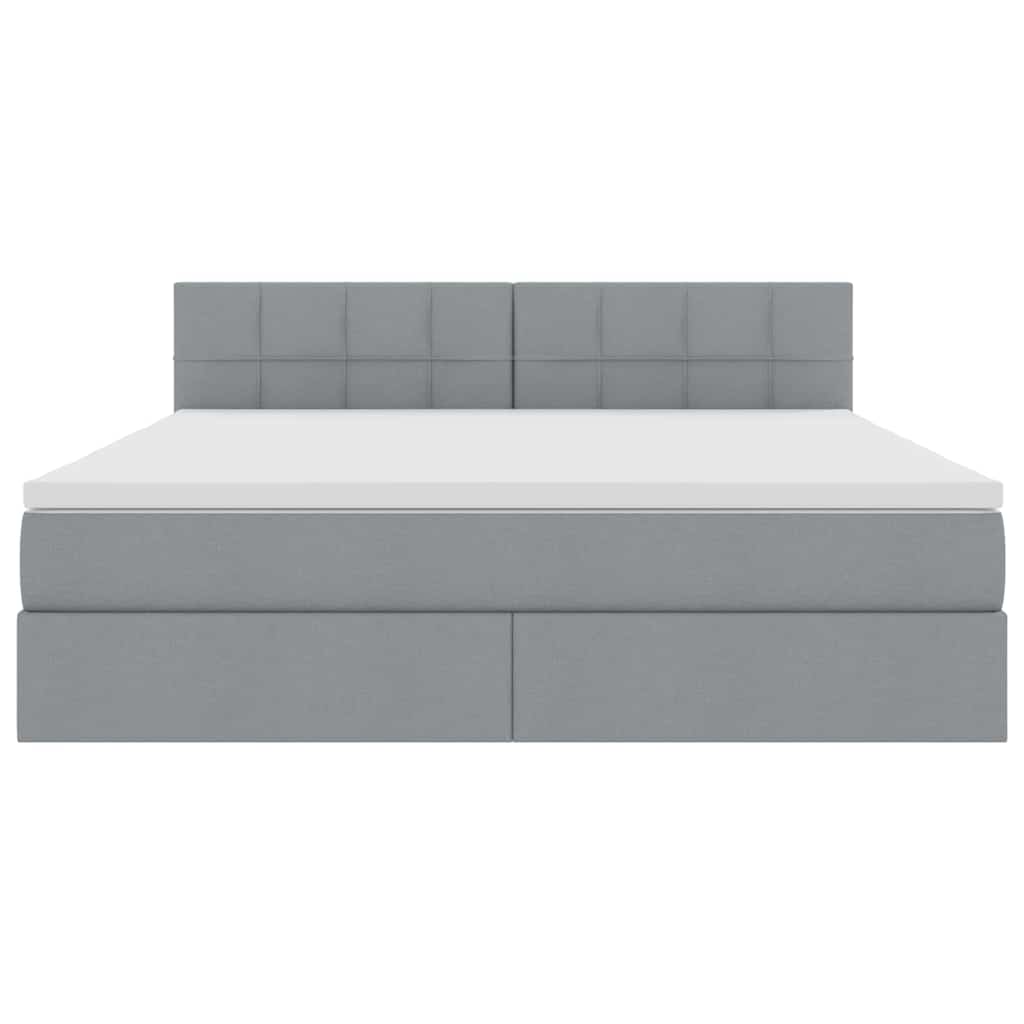 Letto con contenitore e materasso Grigio chiaro 160 x 200 cm