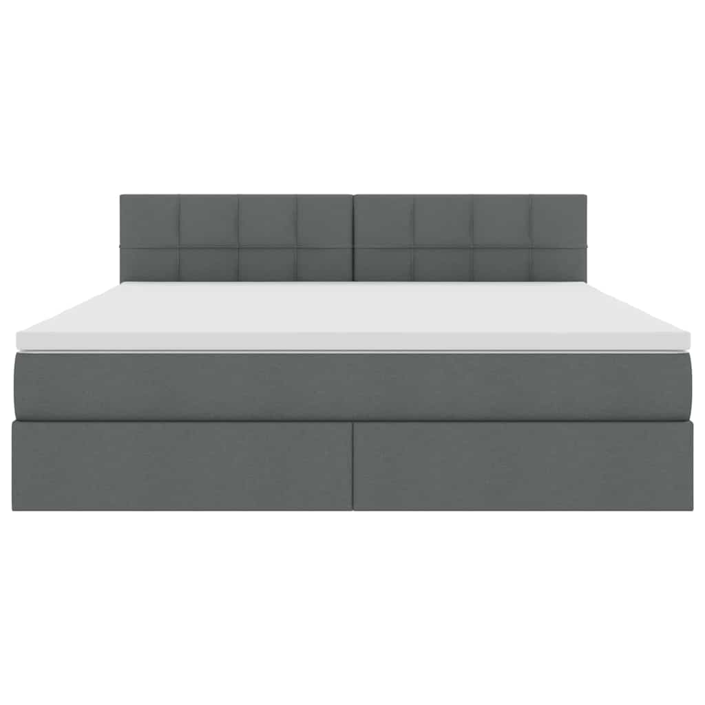 Letto con contenitore e materasso Grigio scuro 160 x 200 cm