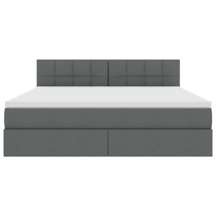 Letto con contenitore e materasso Grigio scuro 180 x 200 cm