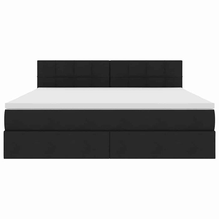 Letto con contenitore e materasso Nero 180 x 200 cm