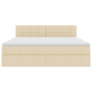 Letto con contenitore e materasso Crema 180 x 200 cm
