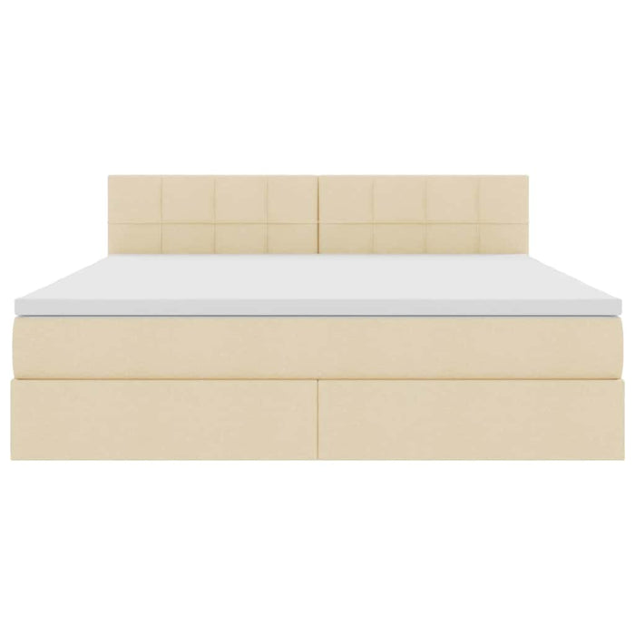 Letto con contenitore e materasso Crema 180 x 200 cm