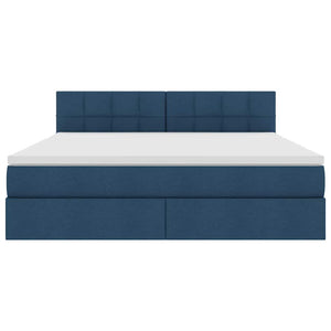 Letto con contenitore e materasso con testiera Blu 180 x 200 cm 3370529
