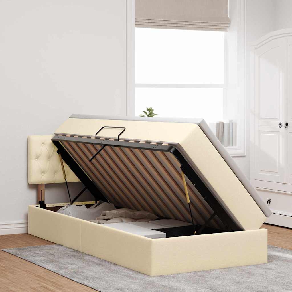 Letto con contenitore e materasso Crema 90 x 190 cm 3370543