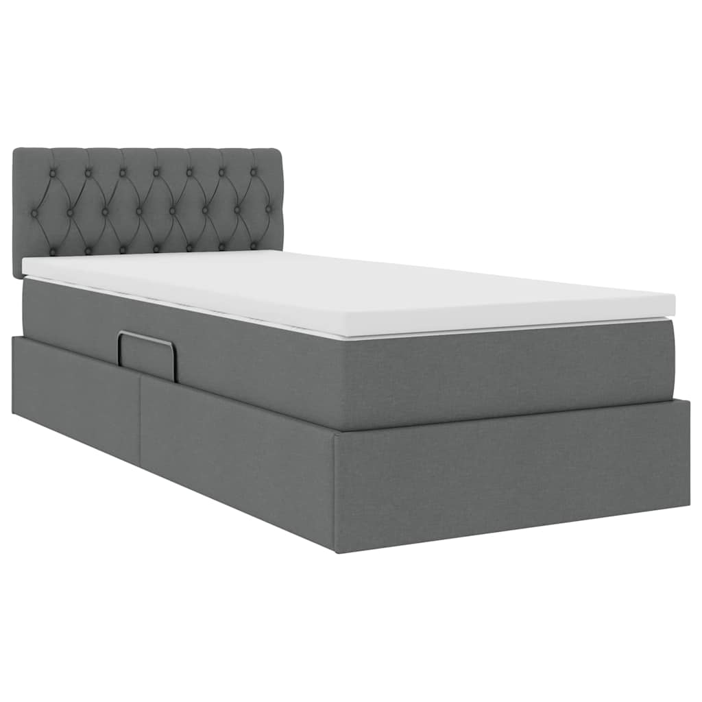 Letto con contenitore e materasso Grigio scuro 90 x 200 cm 3370546