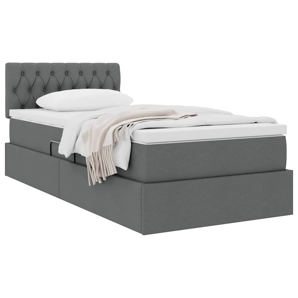 Letto con contenitore e materasso Grigio scuro 90 x 200 cm 3370546