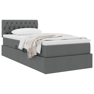 Letto con contenitore e materasso Grigio scuro 90 x 200 cm 3370546