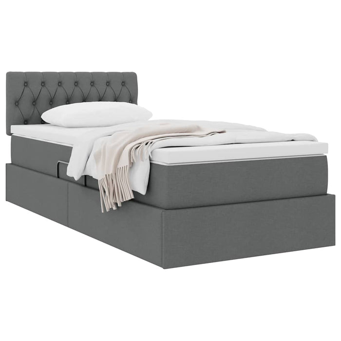 Letto con contenitore e materasso Grigio scuro 90 x 200 cm 3370546