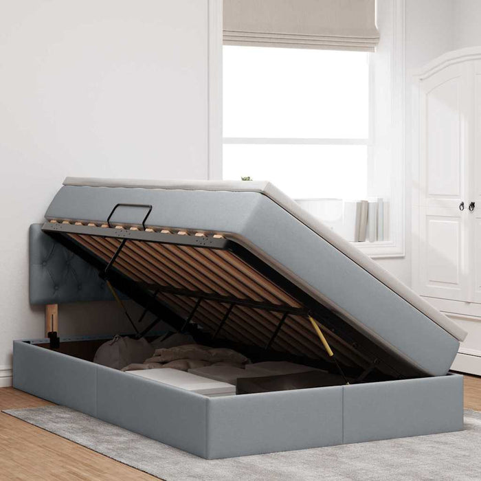 Letto con contenitore e materasso Grigio chiaro 120 x 190 cm 3370557