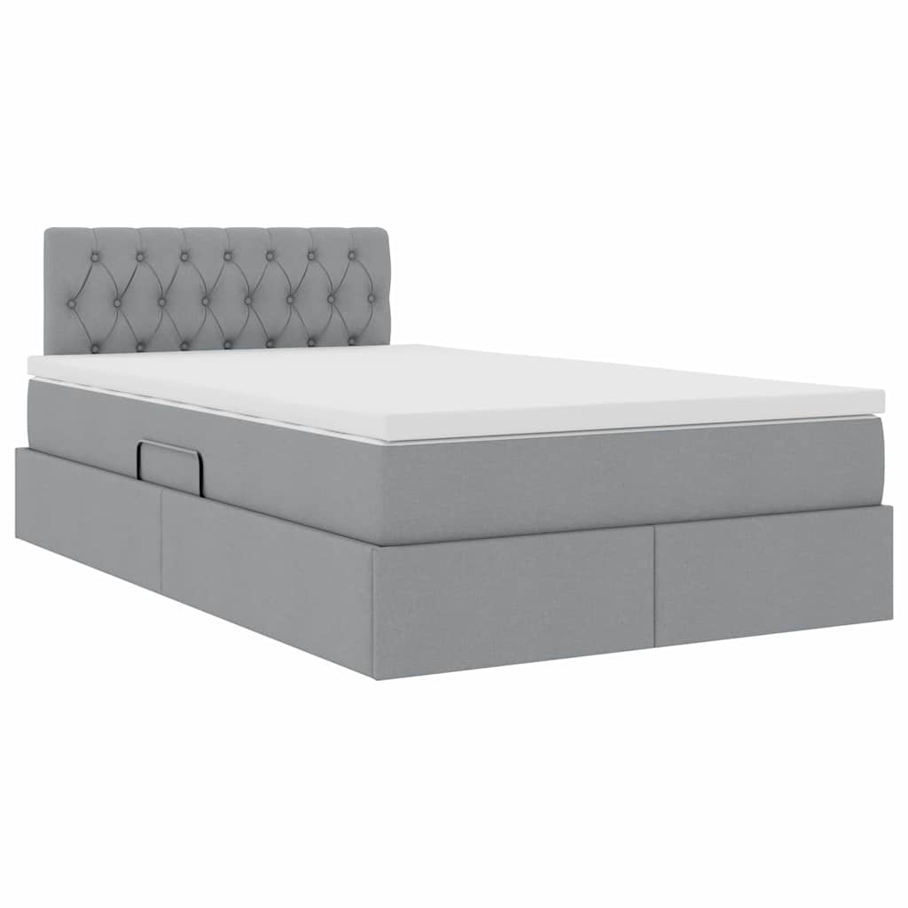Letto con contenitore e materasso Grigio chiaro 120 x 190 cm 3370557
