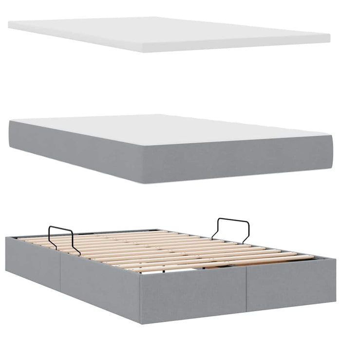 Letto con contenitore e materasso Grigio chiaro 120 x 190 cm 3370557