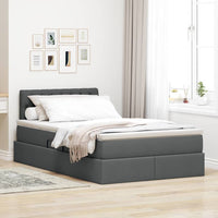 Letto con contenitore e materasso Grigio scuro 120 x 190 cm