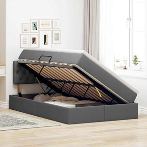 Letto con contenitore e materasso Grigio scuro 120 x 190 cm